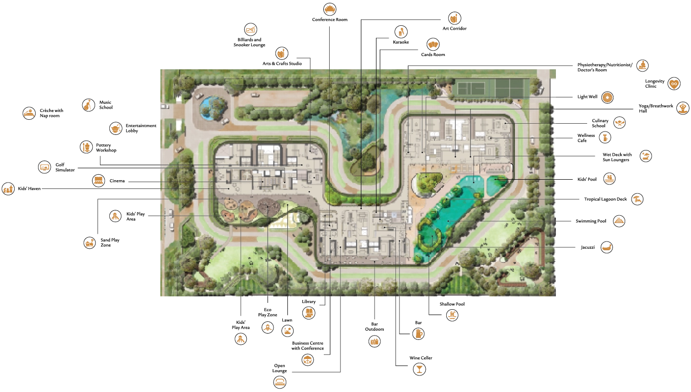 Club Podium Floor Plan at Omara Wellness Residences Icon